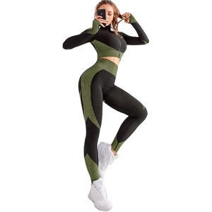 Traje de Yoga sin costuras para mujer, Top, sujetador/pantalones, mallas de entrenamiento, conjuntos deportivos para gimnasio - Product Image 3