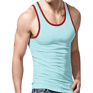 Camiseta sin mangas deportiva para hombre, 100% algodón, cuello redondo, diseño liso, transpirable, ecológica, teñida en color liso, tela personalizada - Product Image 1