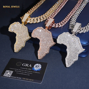Collar con Colgante de Mapa de África, Chapado en Oro, Acero Inoxidable, Incrustaciones de Cristal, Cadena de Eslabones, Joyería Hip Hop Unisex, Regalo - Product Image 5