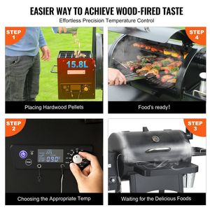 Griglia BBQ in Ferro Resistente da 53 Pollici con Opzione Gas Propano, Carrello Portatile, Mini Affumicatore da Tavolo, Ideale per il Giardino - Product Image 5