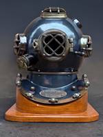 Réplique de casque de plongée antique en cuivre, sculpture nautique de collection, finition électroplaquée, découpe, impression, détails de moulage