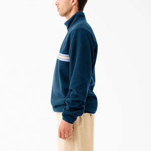 OEM Custom Men's Half <b>Open</b> Collar Hoodies 100% Cotton Fabric Long Sleeve Ribbed Cuff Design Half Zipper Pullover Sweatshirts - Product Image 4
