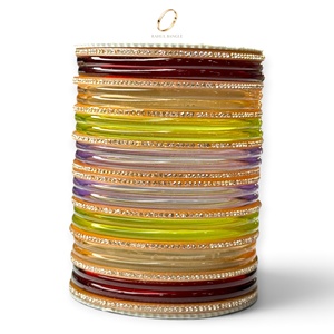 Colorful Glossy Acrylic Kashmiri Bangle <b>Bracelets</b> <b>Stack</b> Crystal Bangles for Women Party Wedding Indian Jewelry Wholesale - Product Image 2