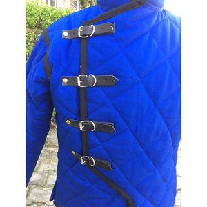 Customizable Royal Blue Quilted Gambeson Medieval Aketon Jacket Padded Canvas Protective Costume For HEMA LARP - Product Image 4