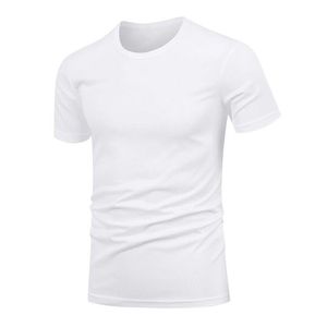 T-shirt décontracté pour homme, blanc, col rond, manches courtes, respirant, 320g, polyester, logo personnalisé sur le devant, streetwear - Product Image 3