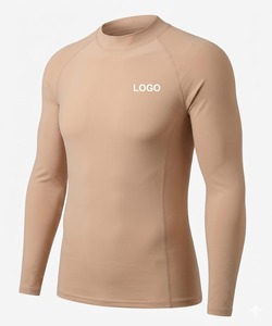 เสื้อแรชการ์ดแขนสั้นสำหรับผู้ชาย Shan Apparel แห้งเร็ว ผลิตจากผ้าสแปนเด็กซ์/ไนลอน พิมพ์ลายแบบทรานเฟอร์ความร้อน ลายทรอปิคอล สีแดงเขียว - Product Image 3