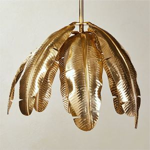 Lámpara Colgante de Metal con Diseño de Hojas para Decoración del Hogar, Lámpara Colgante Redonda para Restaurante - Product Image 2