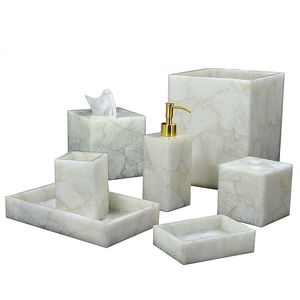 Fabricant de confiance, ensemble de salle de bain en marbre naturel de luxe avec distributeur de savon, porte-brosse à dents, porte-savon pour salle de bain d'hôtel - Product Image 5