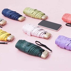 Sombrillas Personales Impermeables para Mujer, Pequeñas, Ligeras, Compactas, de Bolsillo, con Protección UV, Mini Paraguas Plegable de 5 Secciones con Logotipo - Product Image 3