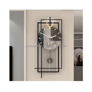 Horloge murale en métal d'inspiration antique à face unique Design moderne Affichage d'aiguilles élégant pour salon ferme bureau chambre à coucher - Product Image 1