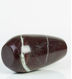 Jarrón de Mármol Color Granate Oscuro Hecho a Mano, Jarrón de Piedra Natural Pulida con Vetas Blancas para Decoración de Hogar de Lujo y Detalles Modernos - Product Image 4