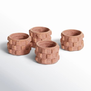 Natural Brown Terracotta Napkin Holder <b>Set</b> Casual Farmhouse Table Settings Rustic Earthy <b>Clay</b> Napkin Rings - Product Image 6