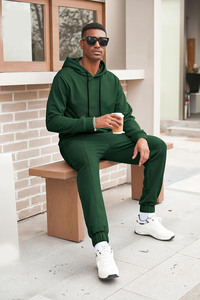 Ensemble de survêtement décontracté 2 pièces en coton pour homme, tendance hip-hop 2026, avec pantalon et sweat à capuche, en promotion - Product Image 3