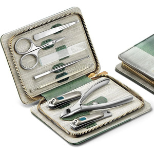 Professional Stainless Steel Manicure Pedicure Kit <b>Nail</b> Care Grooming <b>Set</b> with Travel Case OEM Custom Logo <b>Nail</b> Care Kit - Product Image 1