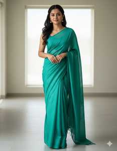 Elegant <b>Emerald</b> Green Floor-Length Women's <b>Dress</b> For Wedding Occasion Regular Fit Pure Tassar Silk Material India Pakistan Style - Product Image 2