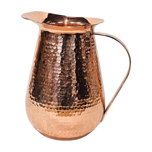 Jarra de Agua Clásica Ecológica de Cobre Puro con Tapa y Asa con Acabado Martillado para Uso en el Hogar, al Aire Libre y para Comer - Product Image 6