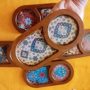 Premium Wooden Breakfast Serving Tray Printed for Tea Coffee & Snacks <b>Kitchen</b> Dining Decorative Home Tray - Product Image 1