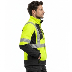 Veste de sécurité avec bandes réfléchissantes, veste de travail légère, tissu durable, coupe confortable, vêtements de sécurité industrielle pour l'extérieur, OEM - Product Image 3