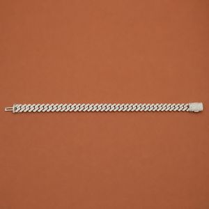 Pulsera de Cadena de Plata 925 con Moissanita, Corte Brillante Redondo, de Lujo, Unisex, para Uso Diario - Product Image 2