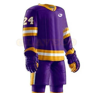 Dernier design, uniforme de hockey sur glace de haute qualité, nouvelle arrivée, logo personnalisé, manches courtes, 100% polyester - Product Image 6