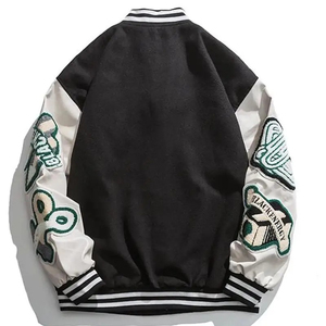 Veste bomber varsity Signature Edition en cuir premium, style baseball, logo brodé, mode hiver pour homme, directement de l'usine - Product Image 2