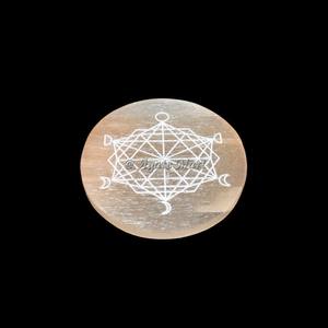 New Design Healing Stone <b>Crystal</b> Seven Chakra Engraved Selenite Charging Plate Agate Gemstone Yoga Meditation Balancing Love - Product Image 3