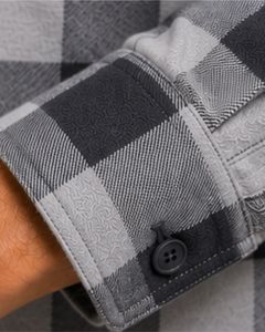 Gray Black Plaid Men Flannel Shirt Long Sleeve Button <b>Down</b> Checkered Casual Cotton Shirt With Pocket Streetwear Overshirt - Product Image 4