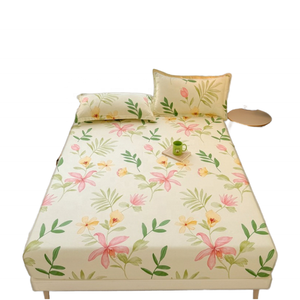 Juego de Sábanas Ajustables Estampadas de Algodón 100% al por Mayor, 3 Piezas, Transpirables, Elásticas, 200 Hilos, Suaves y Amigables con la Piel, para Hogar, Hotel, Hospital - Product Image 3