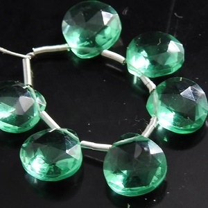 Perles en verre soufflé en forme de cœur à facettes, vert émeraude, 8x8mm, brin de 8 pouces, pour la création de bijoux en forme de goutte d'eau - Product Image 5