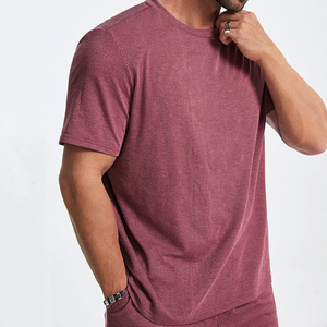 Camiseta de Algodón Extra Grande para Hombre, Cuello Redondo, Manga Corta, Color Sólido, Personalizable OEM ODM, Nueva Llegada - Product Image 2