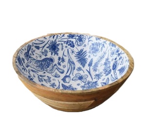 Saladiers en bois émaillé style indien, bol en bois d'acacia pour salade ou fruits, bols de service pour la maison et l'hôtel, impression personnalisée - Product Image 5