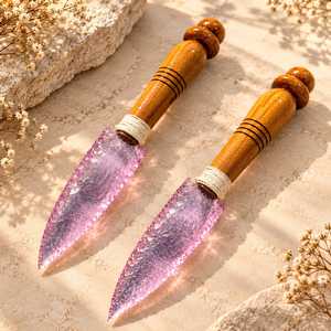 Couteau décoratif en cristal de kunzite rose en gros avec manche en bois fait main pour l'altière spirituelle - Product Image 6
