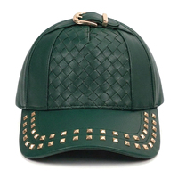 Gorras Deportivas de Moda Hechas a Mano en Cuero Sintético Verde Oscuro, Producto de Última Tendencia, Cómodas, de Alta Calidad, Buen Proveedor