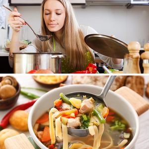 Bulk sALE Wholesale Selling Kitchen Accessories Stainless Steel Ladles Stirring Portioning Serving Soups Stew Restaurants Home - Product Image 5