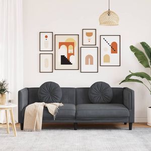 Sofá de Terciopelo Gris Oscuro 100% Poliéster, Construcción de Madera Maciza y Contrachapada para Sala de Estar - Product Image 3