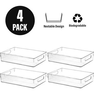 Fridge Organizer Bins Plastic Storage Containers for <b>Pantry</b> and <b>Kitchen</b> Organization - Product Image 4