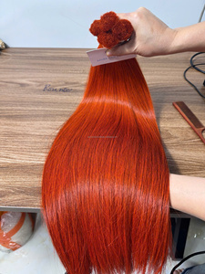 100% Unprocessed Virgin Remy Natural Loose Deep Wave Bulk <b>Braiding</b> Human Hair <b>Extensions</b> Machine Double Weft Red Color - Product Image 5
