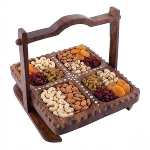 ตะกร้าใส่ขนมปังไม้ชีแชมงานฝีมือสุดหรู พร้อมลายทองเหลือง - ขายส่ง - Product Image 2