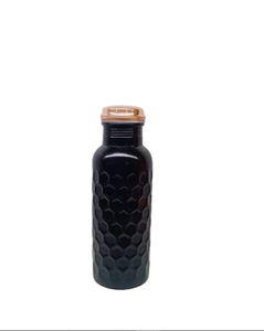 <b>Copper</b> Water Bottle Metal Hydration Tumbler Textured Round Drink Vessel for Home Decor Gift - Product Image 4