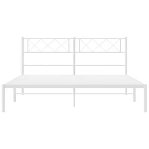 Cadre de lit en métal de taille king-size en acier thermolaqué blanc 59,1x78,7 pouces, améliorant le luxe et la durabilité - Product Image 5