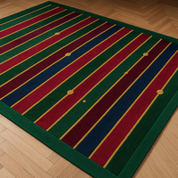 Moderne handgetuftete Wollteppiche für Schlafzimmer und Wohnzimmer, weicher rot-grün-blauer rechteckiger Teppich für den Heimgebrauch.