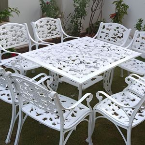 Conjunto de Muebles de Jardín Modernos de Aluminio, 3 Años de Garantía, Estructura Metálica Resistente, Muebles de Patio para Exteriores, Estilo Rústico, India Pack - Product Image 5