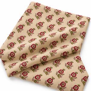 Tela de Algodón Estampada con Bloques Florales, Tejido Voile con Base Blanca para Camisas, Cortinas, Bolsos y Costura - Product Image 2