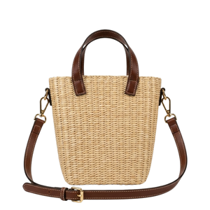 Sacs à main en paille de créateur pour femmes, sacs en paille, sacs à main pour femmes avec design mini fourre-tout compact, sac à main tissé en paille - Product Image 1