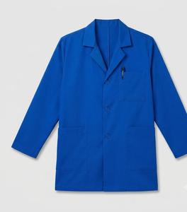 Blouse de laboratoire unisexe bleue en coton et polyester tissé, uniforme d'hôpital à manches longues avec poches et porte-stylo, détection d'aiguilles - Product Image 1