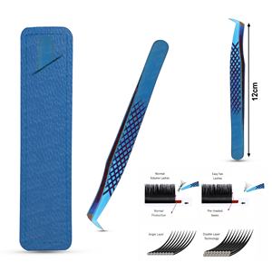 Especialmente diseñado para recoger fácilmente las pestañas delgadas y gruesas, pinzas para pestañas de volumen hechas a mano con punta puntiaguda - Product Image 2