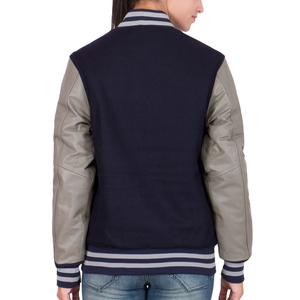 New Crop Women Wool Varsity Jackets Custom Logo Applique Letters Patches Casual Buttoned up Women's Varsity Jacket - Product Image 3