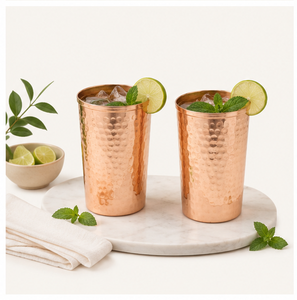 Best Selling Pure <b>Copper</b> Hammered Glass Set Ayurvedic Health Benefits Drinking Water Tumbler Handcrafted Eco-Friendly <b>Copper</b> - Product Image 6