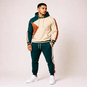 Ensemble de survêtement en molleton de coton premium pour hommes, vêtements de sport professionnels pour la course à pied et le jogging, tenue de sport personnalisable avec logo et design sur mesure - Product Image 5