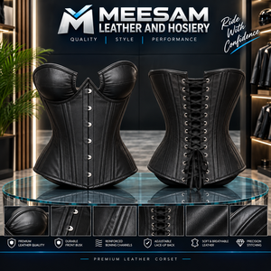 <b>Women's</b> Goth Punk Leather Half Slips Plus-Size Lace-Up Satin Corset Shapewear Waist Cinchers Quick Dry <b>Body</b> <b>Suit</b> - Product Image 1